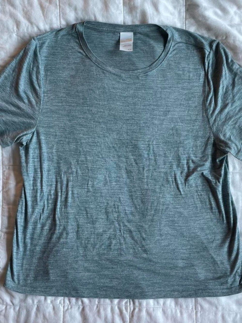 Lolë Women's Essential Short Sleeve Performance Heathered Blue Green T-Shirt - M